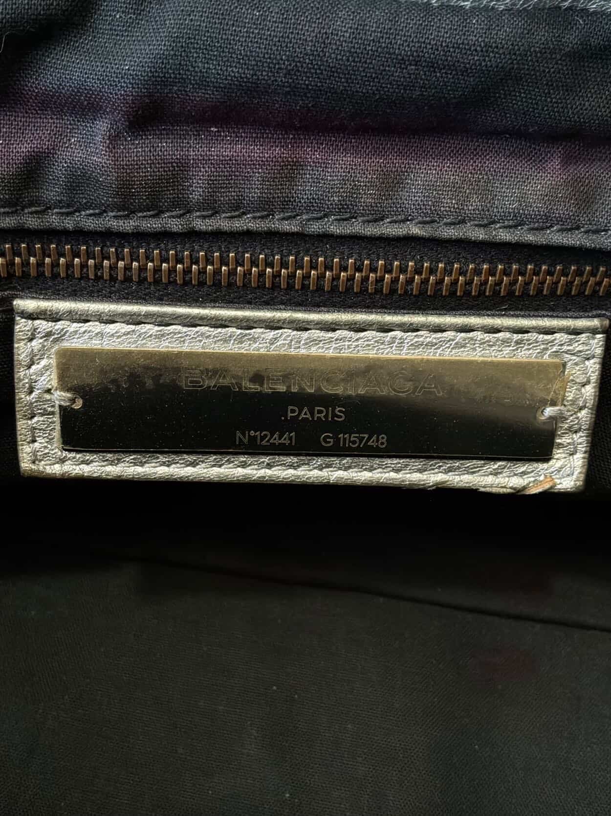 Balenciaga Classic City Metallic Silver Lambskin Bag