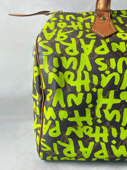 Louis Vuitton x Stephen Sprouse Green Graffiti Speedy 30 Bag