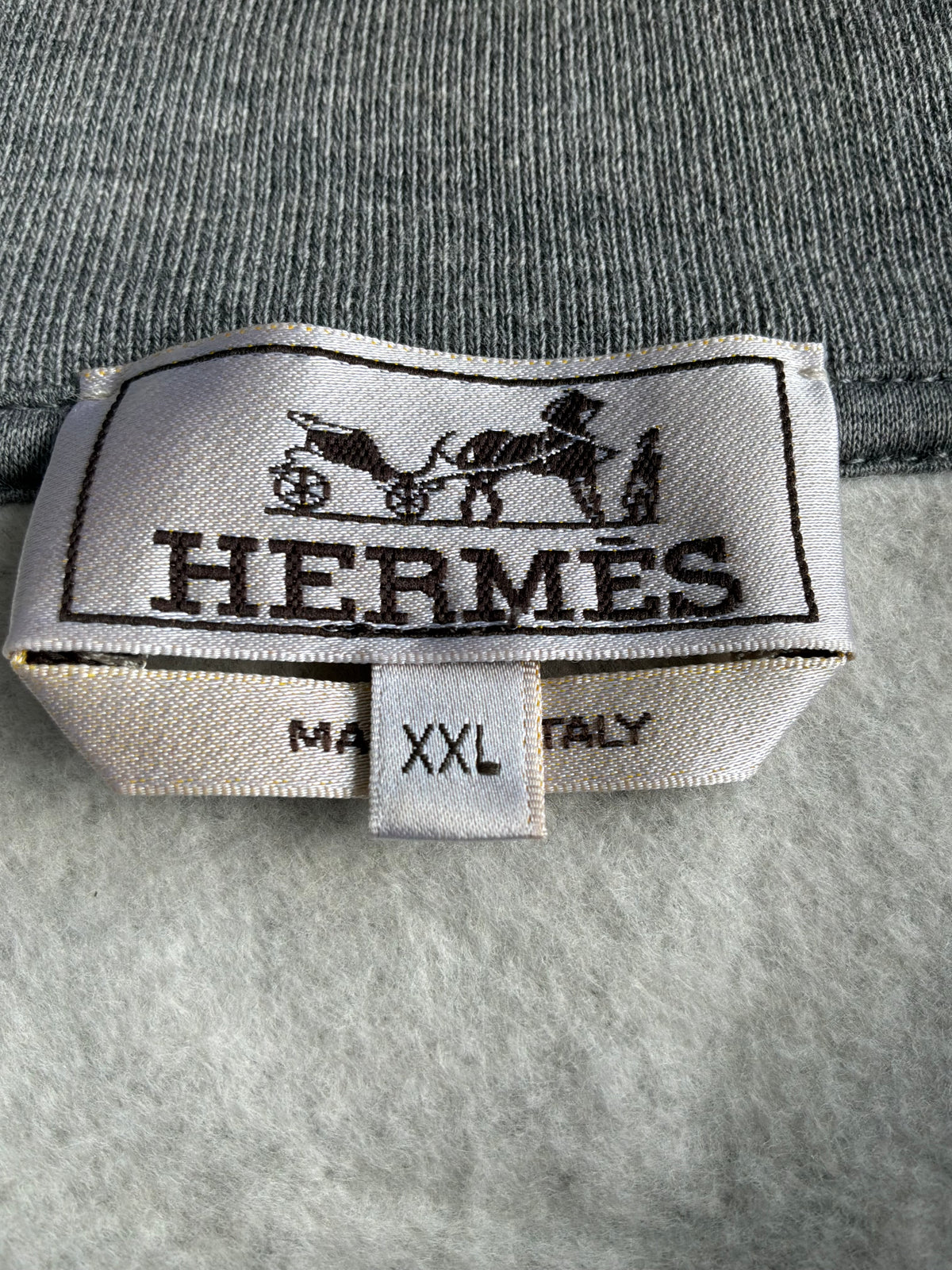 Hermes Leather Patch Pullover Hoodie