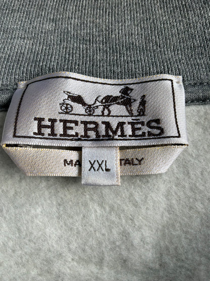 Hermes Leather Patch Pullover Hoodie