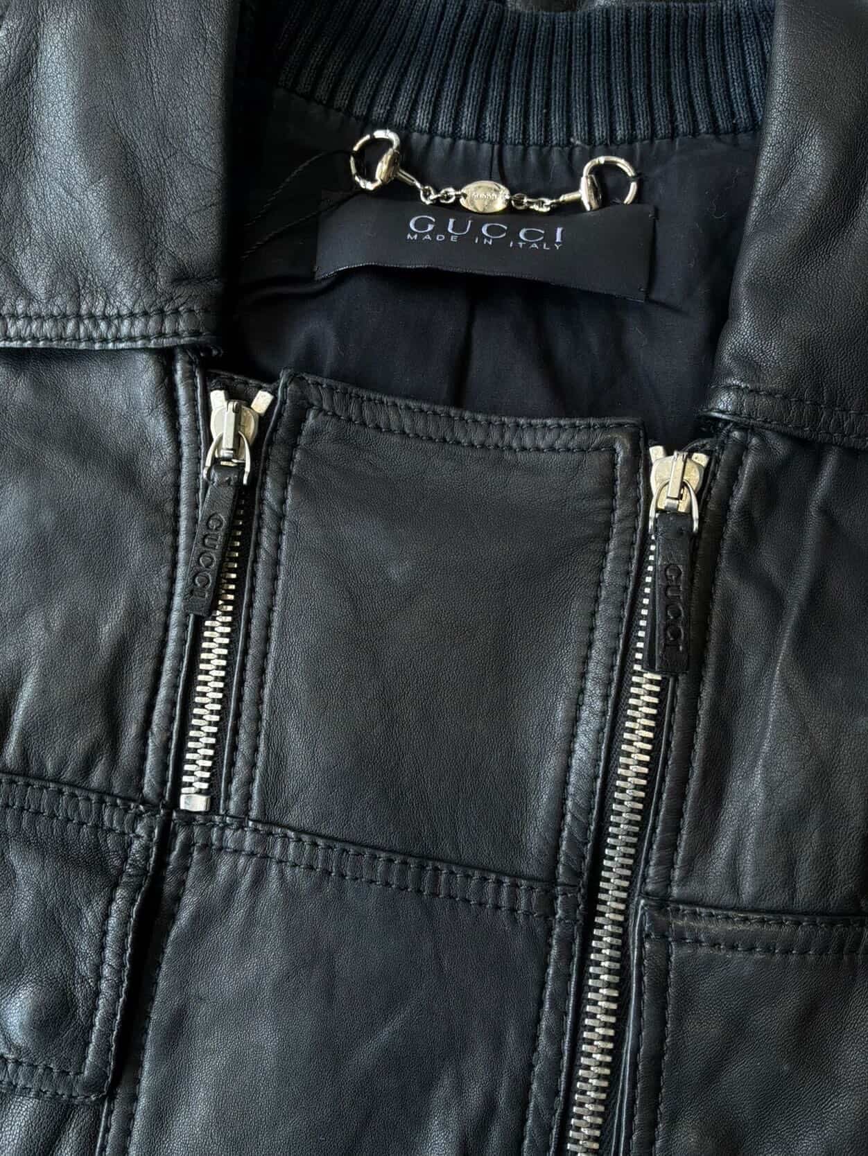 2000’s Womens Gucci Double Zip Leather Jacket