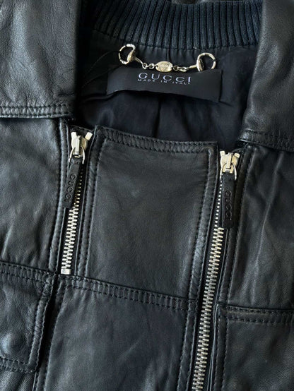 2000’s Womens Gucci Double Zip Leather Jacket
