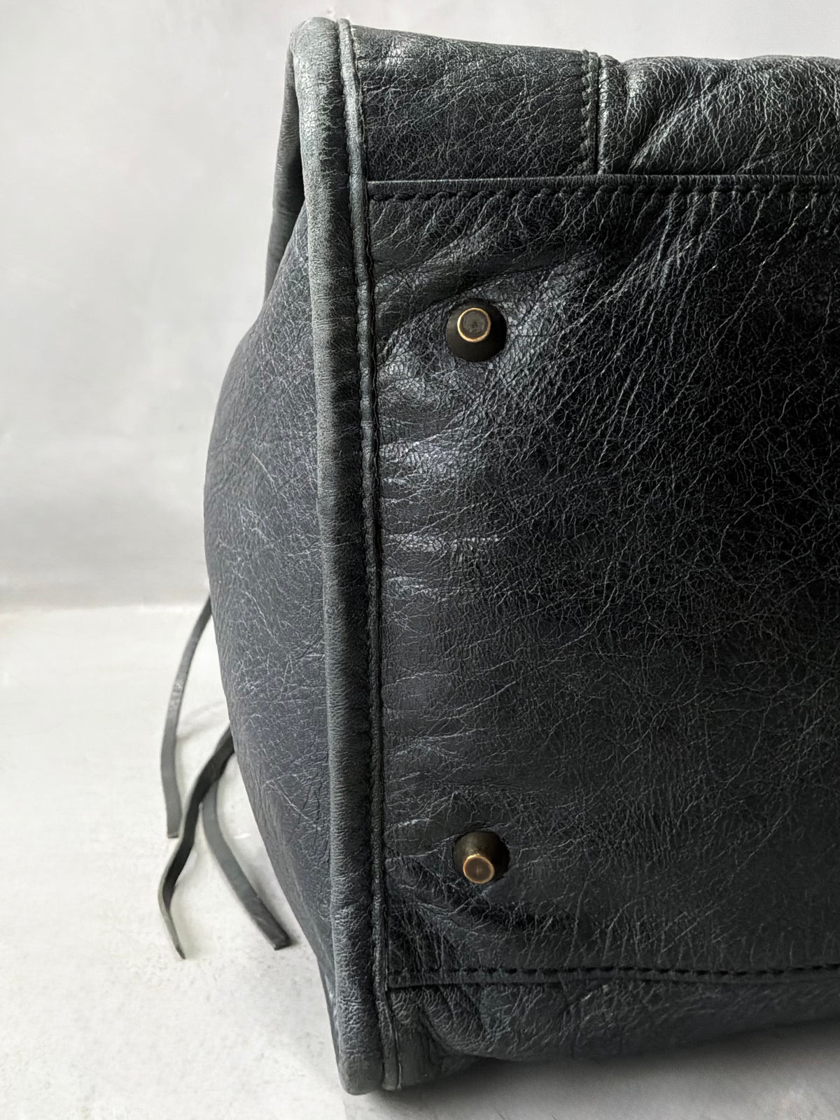 Balenciaga XL Weekender Black on Brass Lambskin Bag