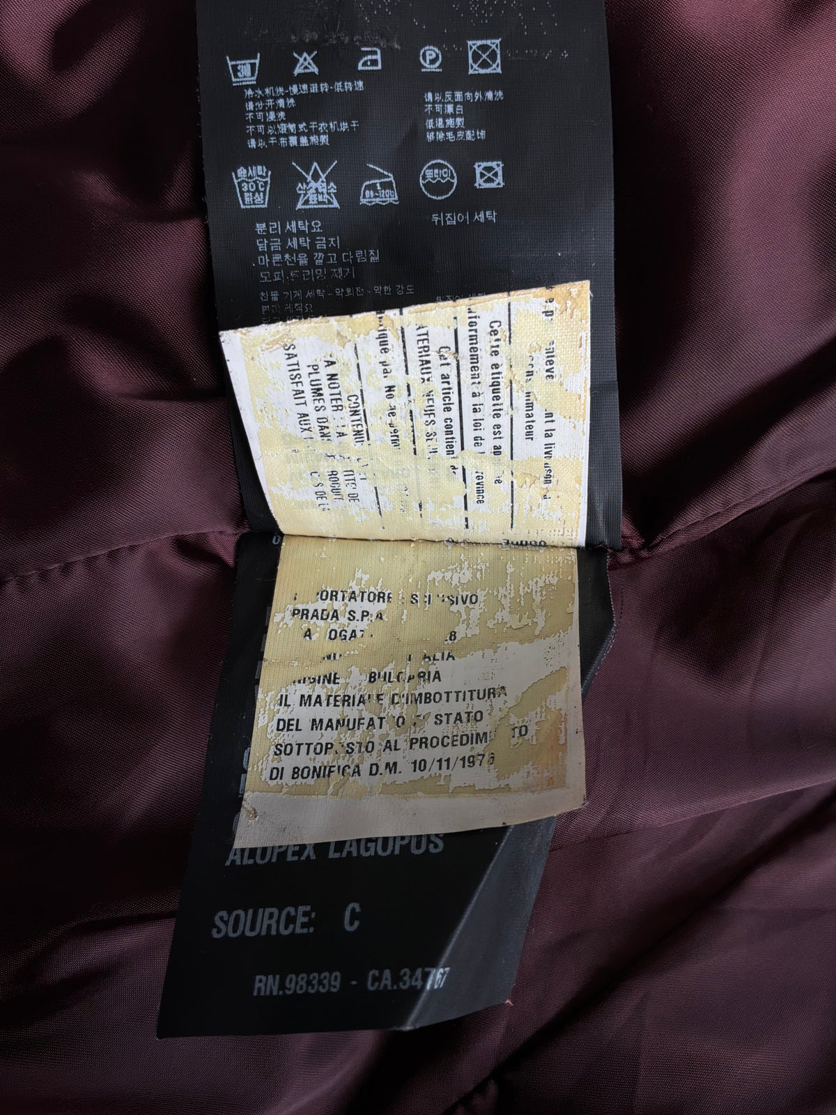 Prada Womens  Rabbit Fur Puffer Jacket