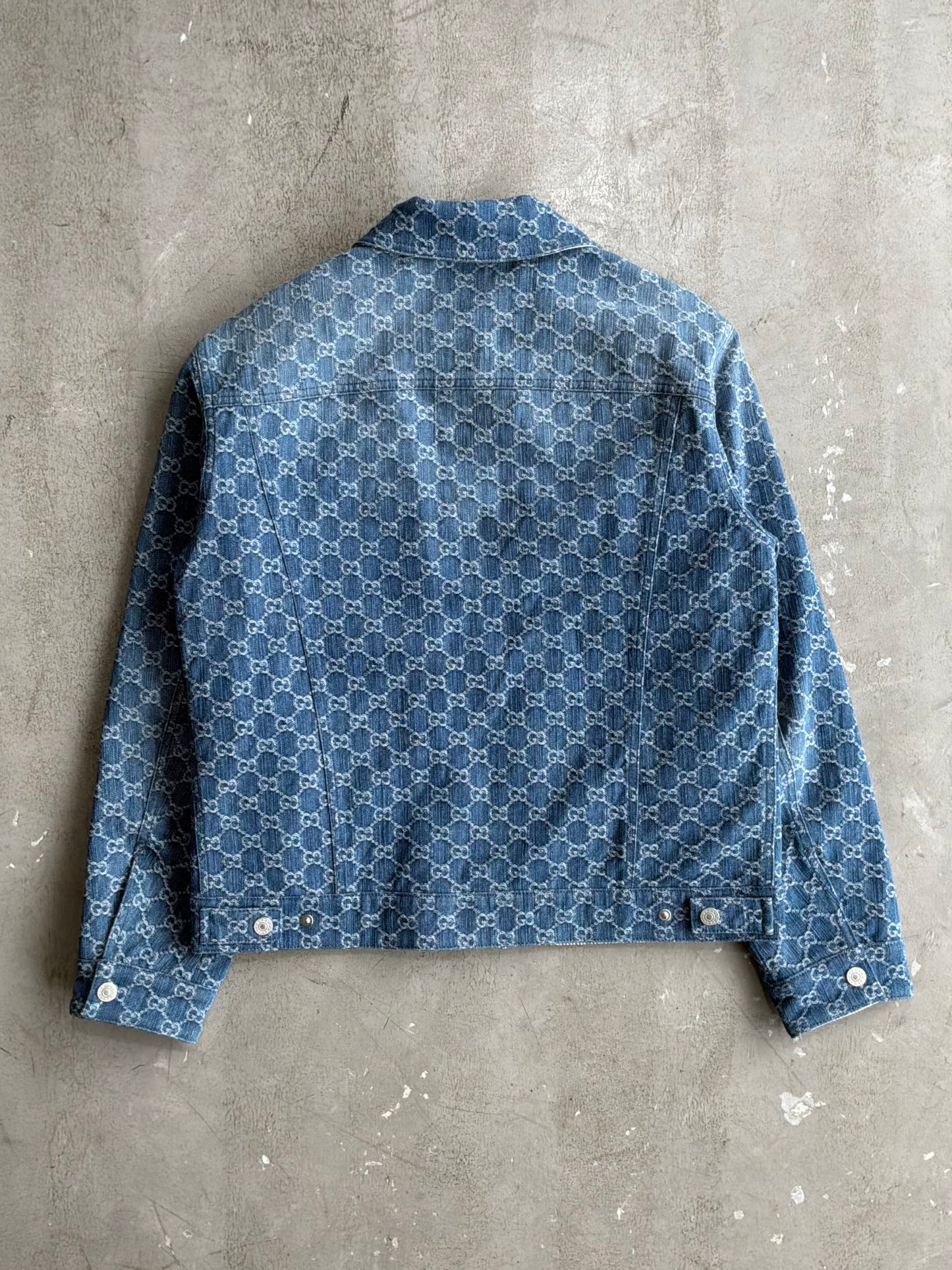 Gucci Monogram Metallic Reversible Denim Jacket