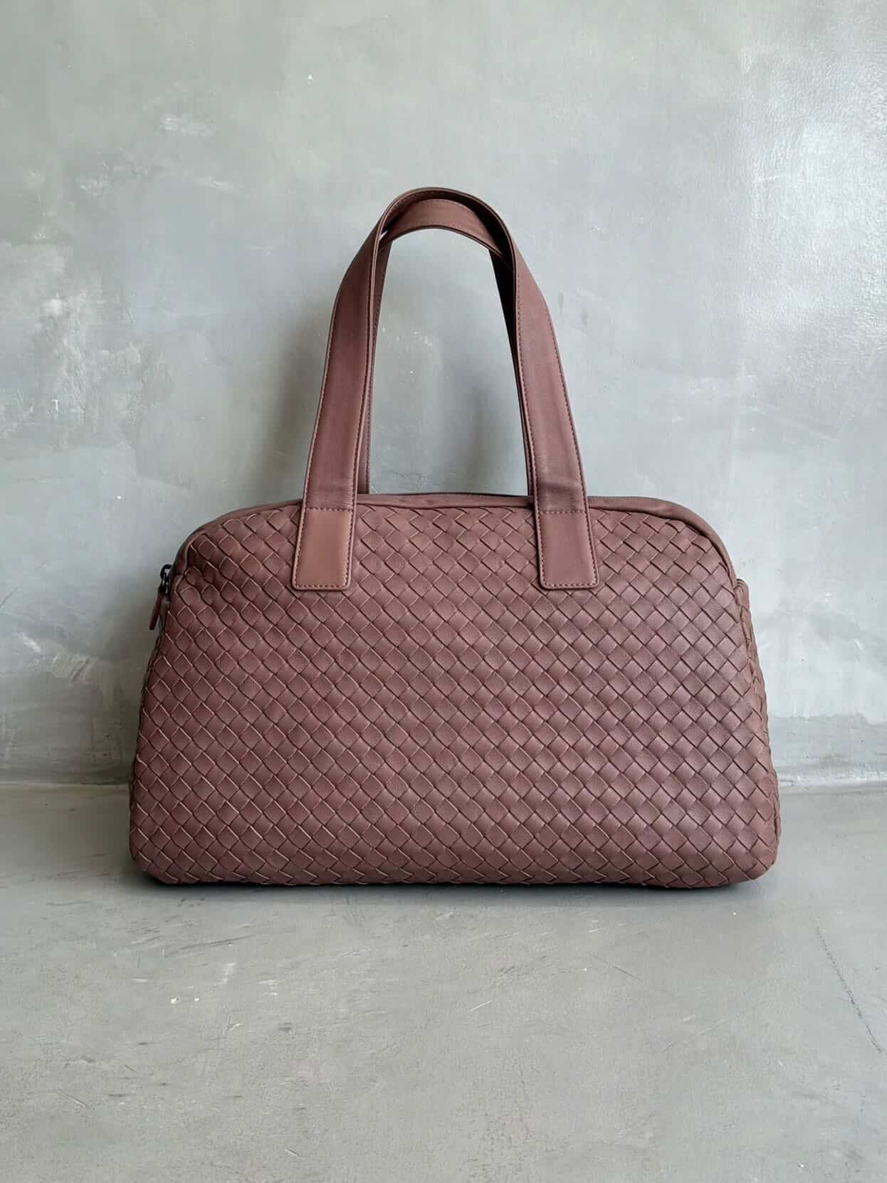 Bottega Veneta Mauve Intrecciato Boston Bag
