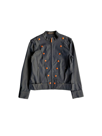 Womens Louis Vuitton Satin Orange Button Jacket