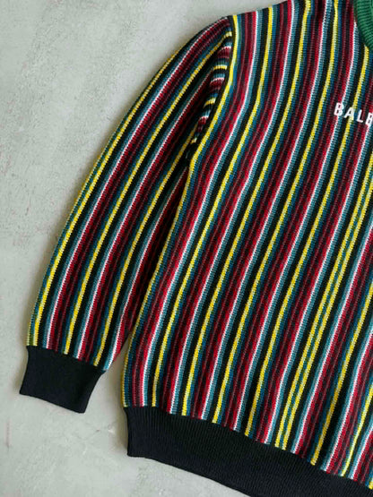 Balenciaga Multicolor Striped Logo Sweater