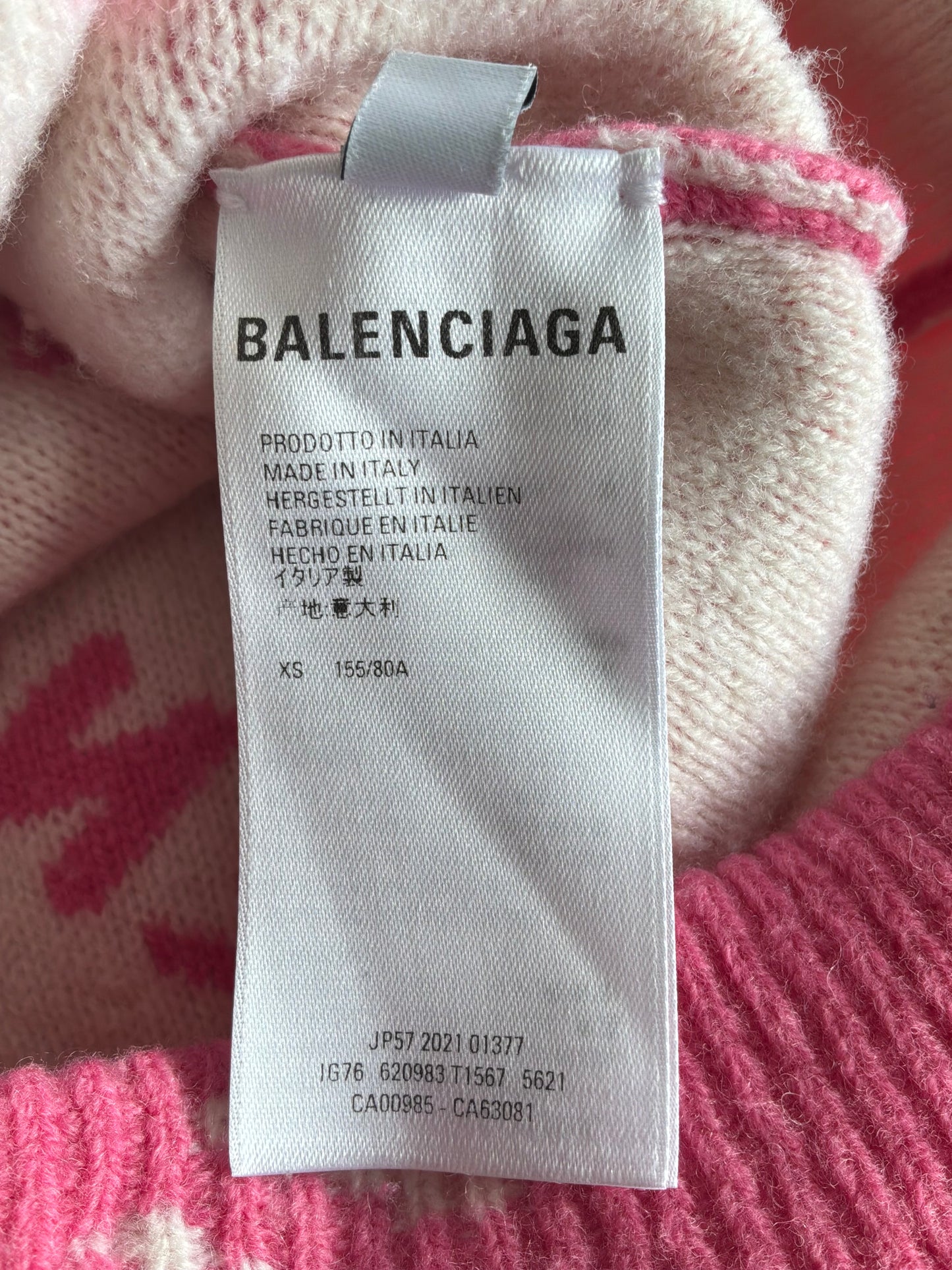 Balenciaga All Over Print Pink Crewneck