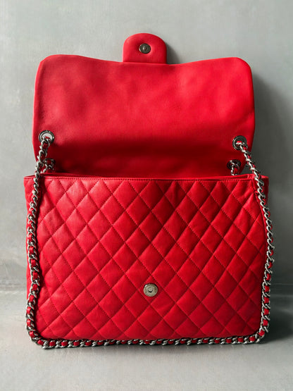 Chanel Chain Around Pink Maxi Flap