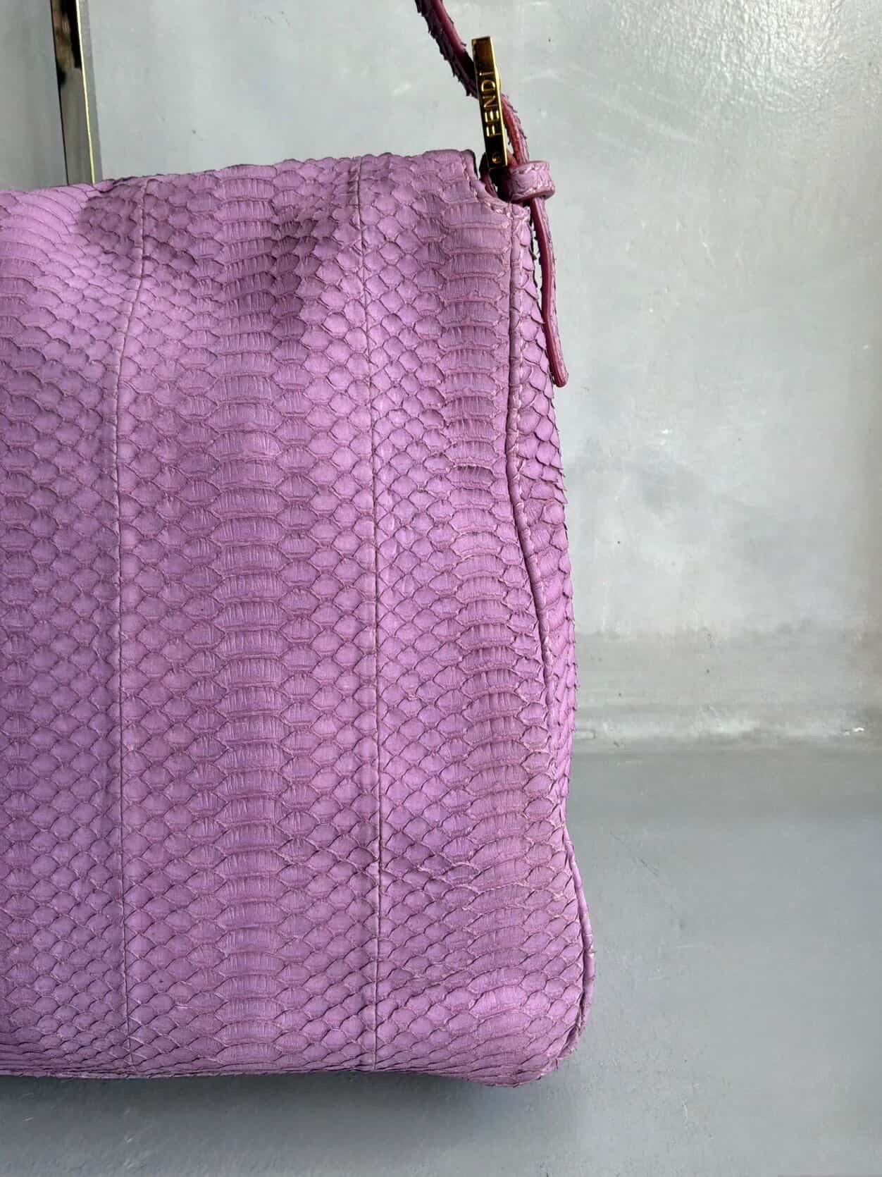 Fendi Python Leather Large Mamma Baguette Bag