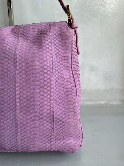 Fendi Python Leather Large Mamma Baguette Bag