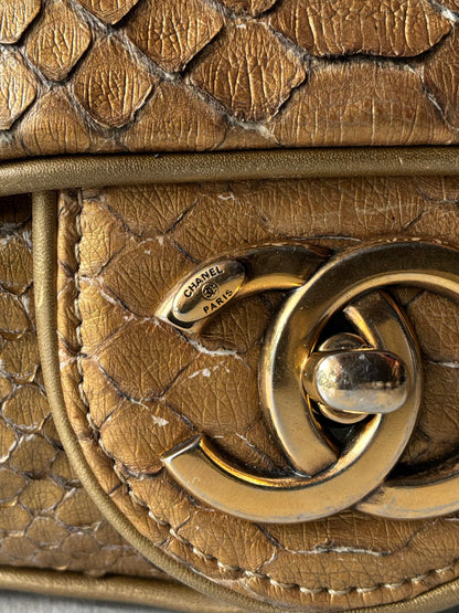 Chanel Gold Python Shiva Flap Bag