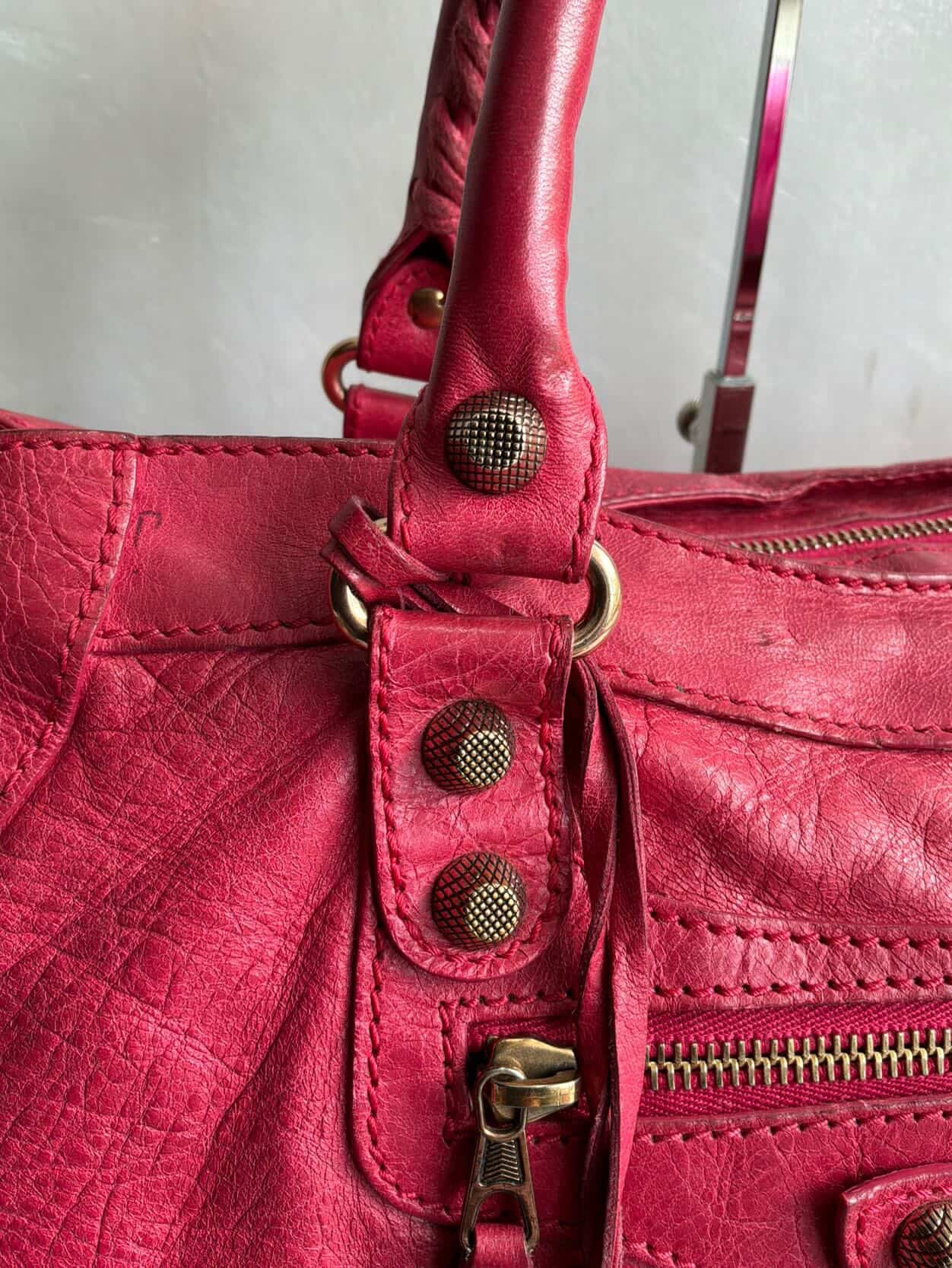 Balenciaga City ‘Part Time’ Red Lambskin Shoulder Bag