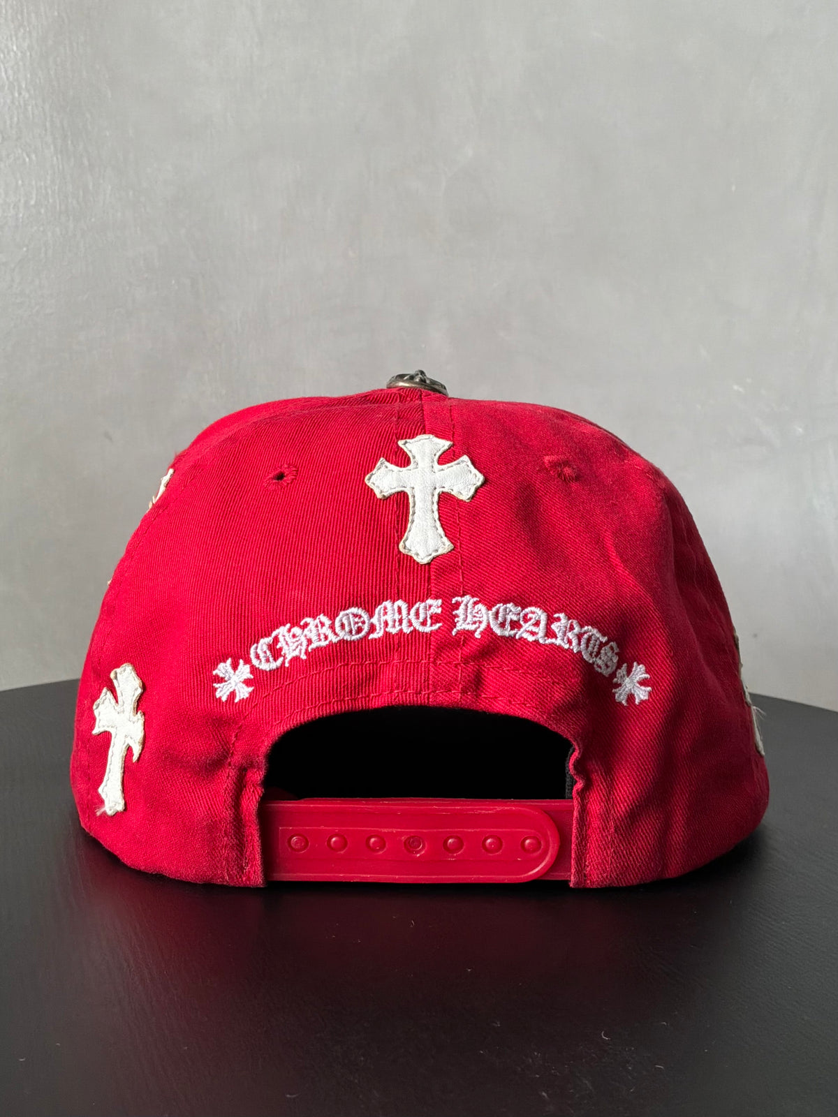 Chrome Hearts Red & White Multipatch Baseball Hat