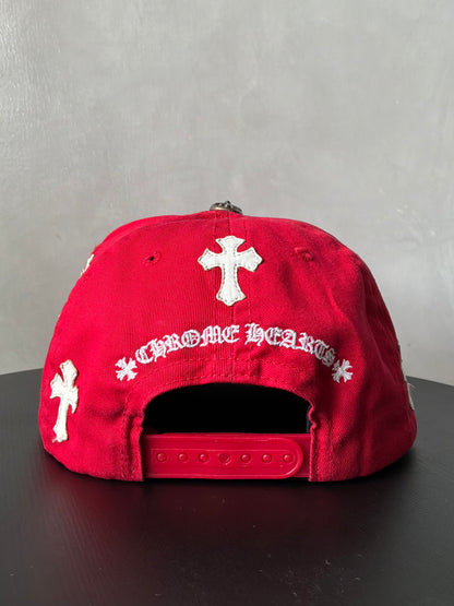 Chrome Hearts Red & White Multipatch Baseball Hat