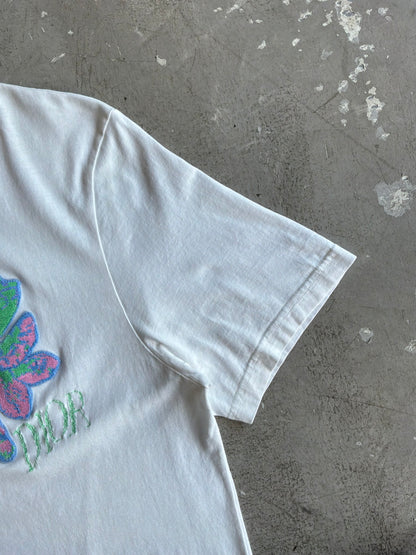 Dior Floral Patch Chest White Tee