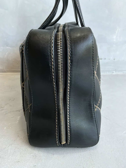 2002 Chanel Quilted Lambskin Boston Bag