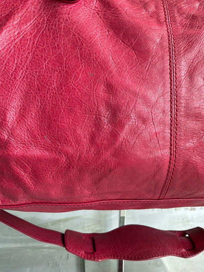 Balenciaga City ‘Part Time’ Red Lambskin Shoulder Bag