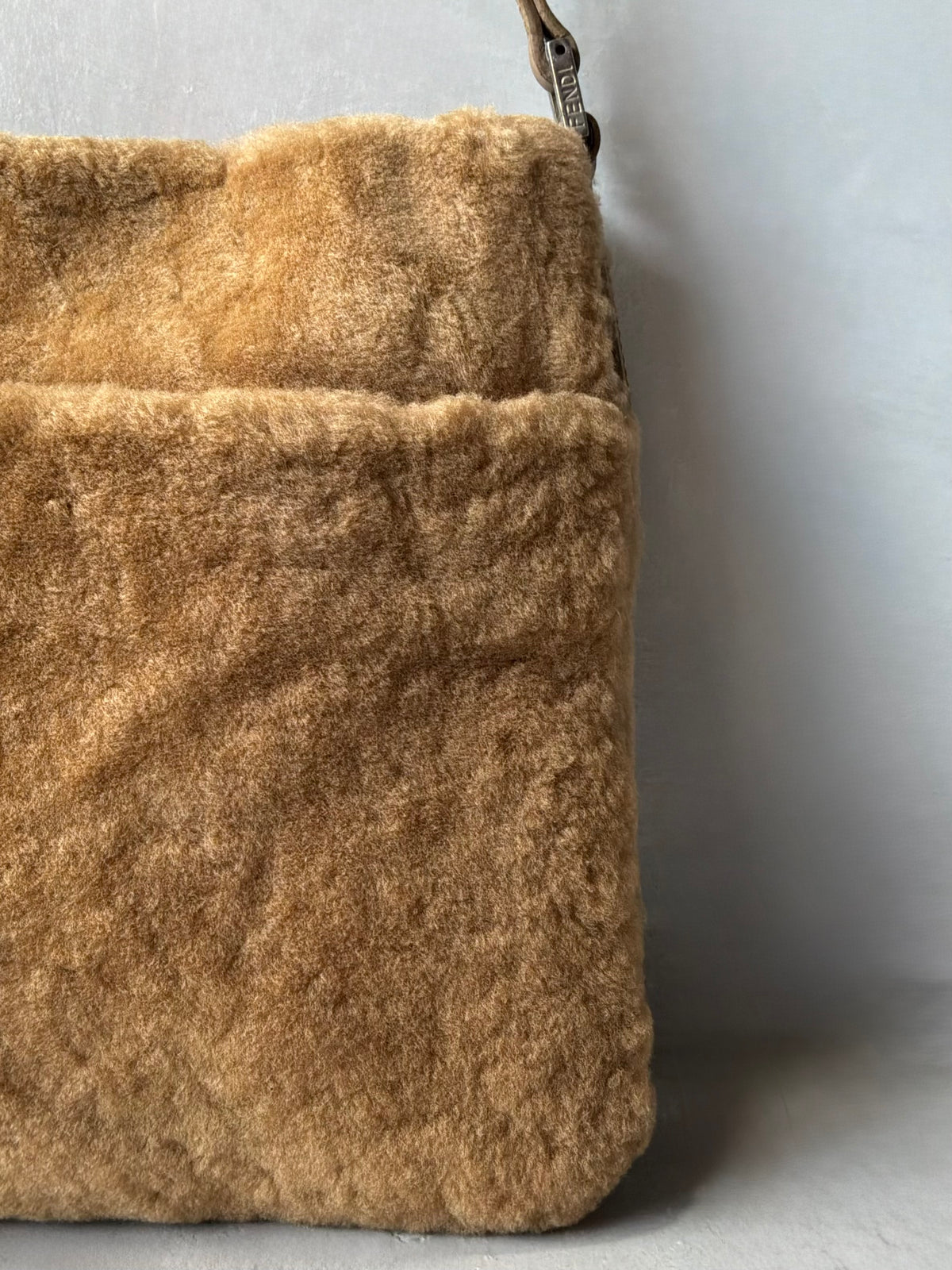 Fendi Beige Faux Fur Crossbody Bag