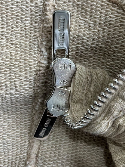Miu Miu Chest Logo Zip Hoodie