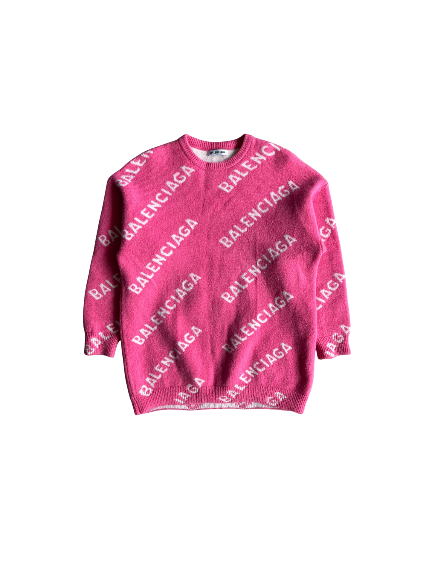 Balenciaga All Over Print Pink Crewneck