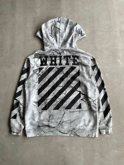 Off White Caravaggio Marble Print Hoodie