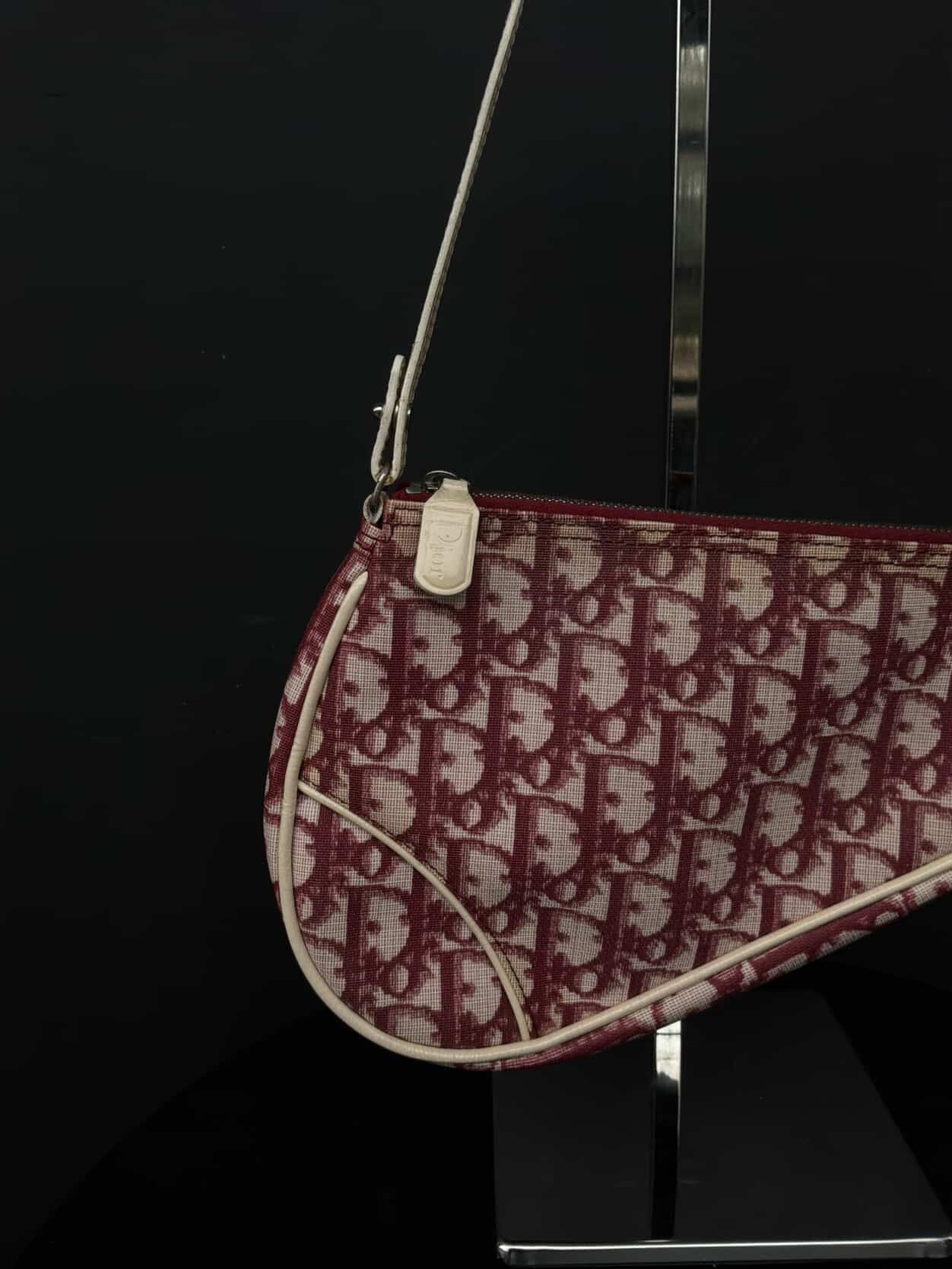 Dior Vintage Oblique Red Saddle Bag