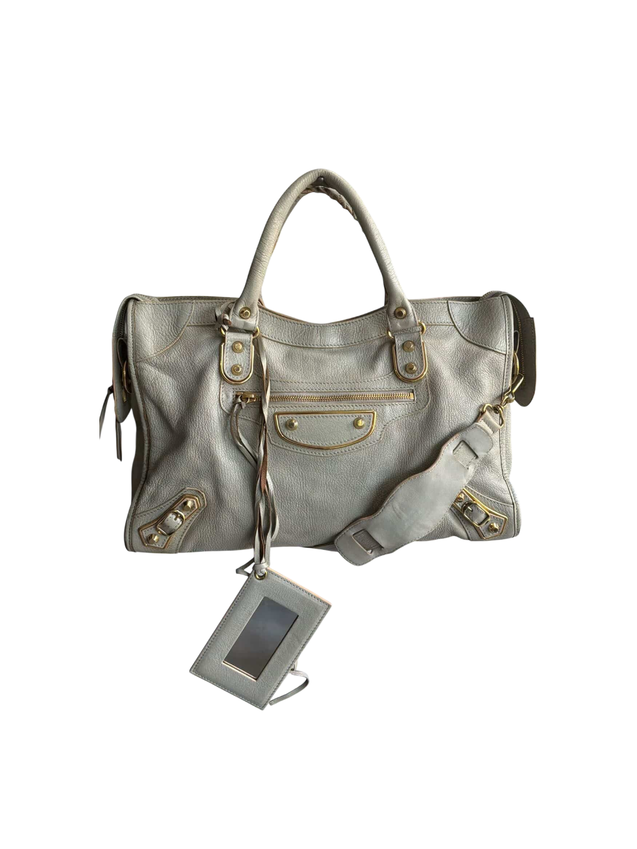 Balenciaga City Metallic Edge Gray in GHW