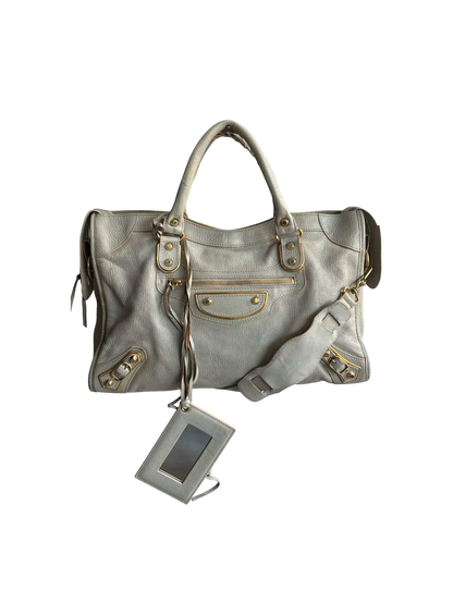 Balenciaga City Metallic Edge Gray in GHW