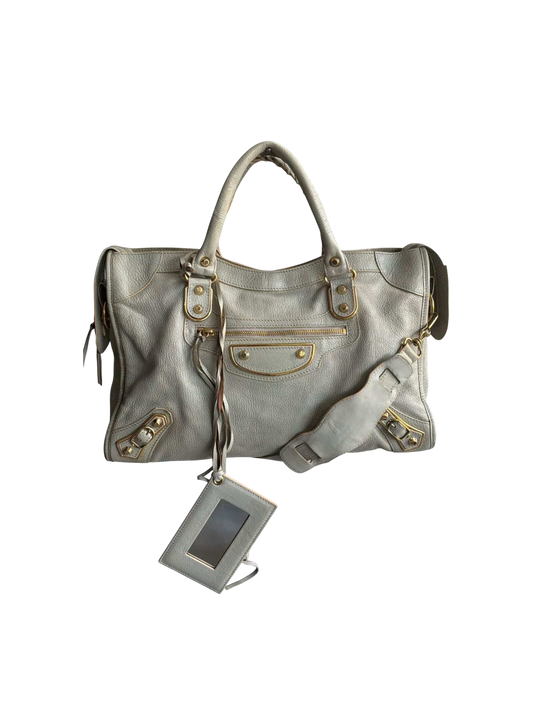 Balenciaga City Metallic Edge Gray in GHW