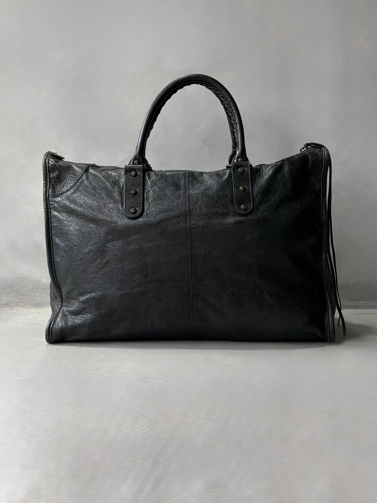 Balenciaga XL Weekender Black on Brass Lambskin Bag