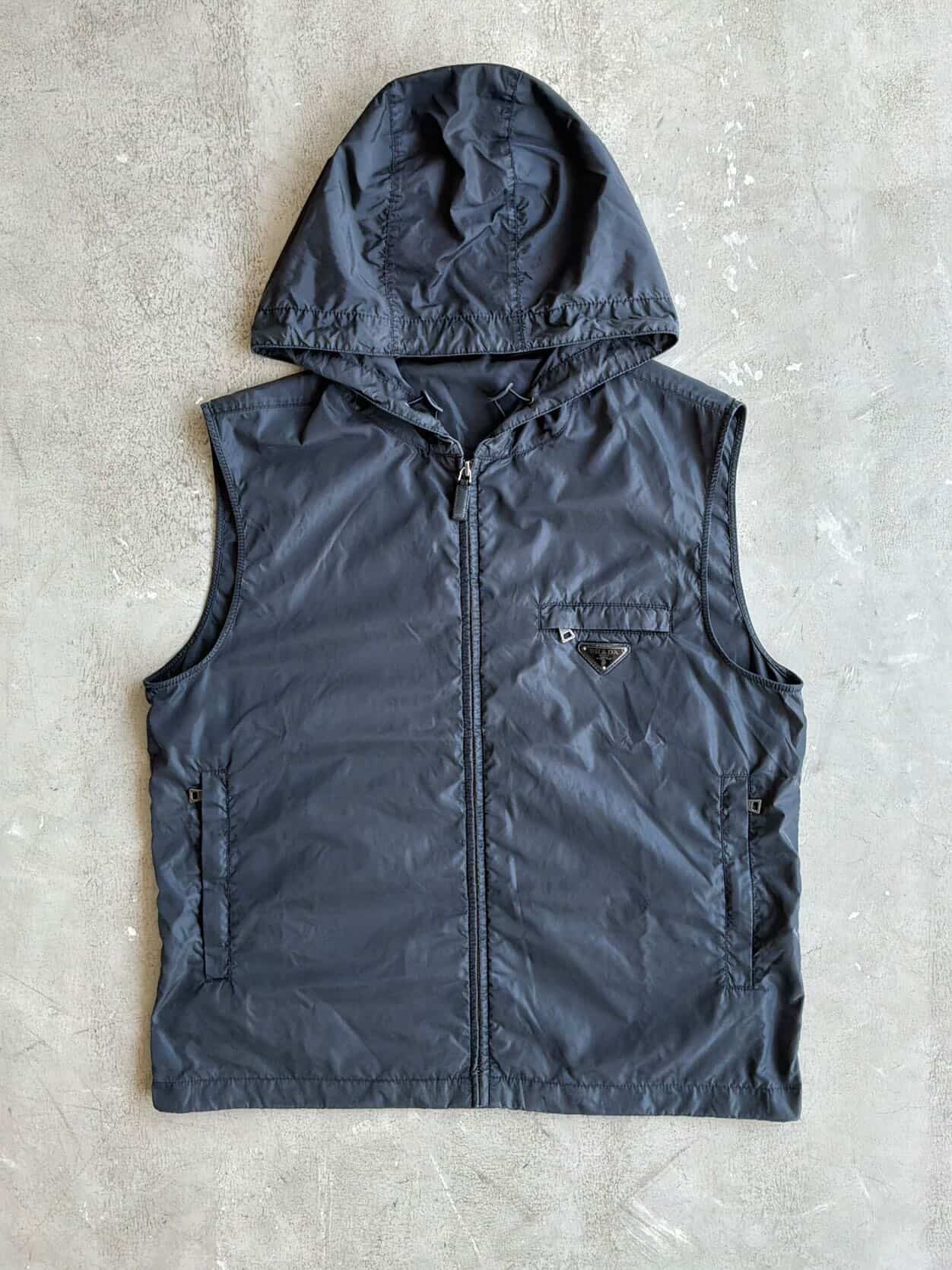 Prada Emblem Nylon Hooded Vest