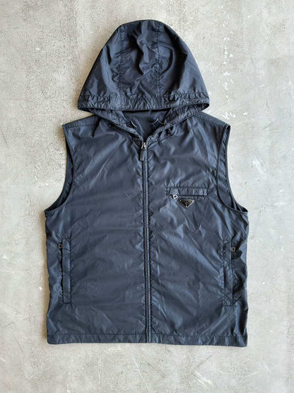 Prada Emblem Nylon Hooded Vest