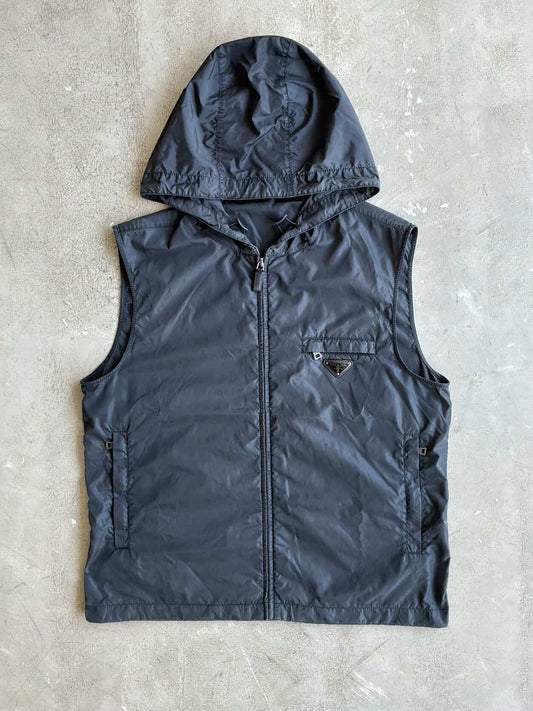 Prada Emblem Nylon Hooded Vest