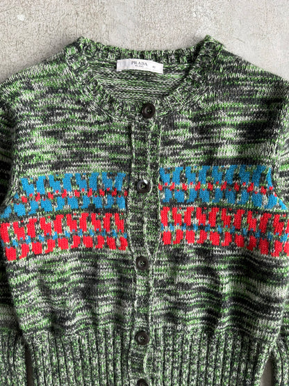 Prada Camouflage Button Knit Jacket
