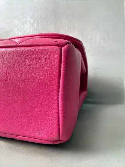Chanel Classic Single Flap Medium Pink Lambskin Bag