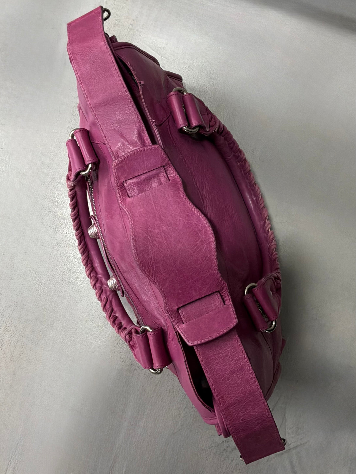 Balenciaga Classic City  Pink on Silver Giant 21 Lambskin Bag