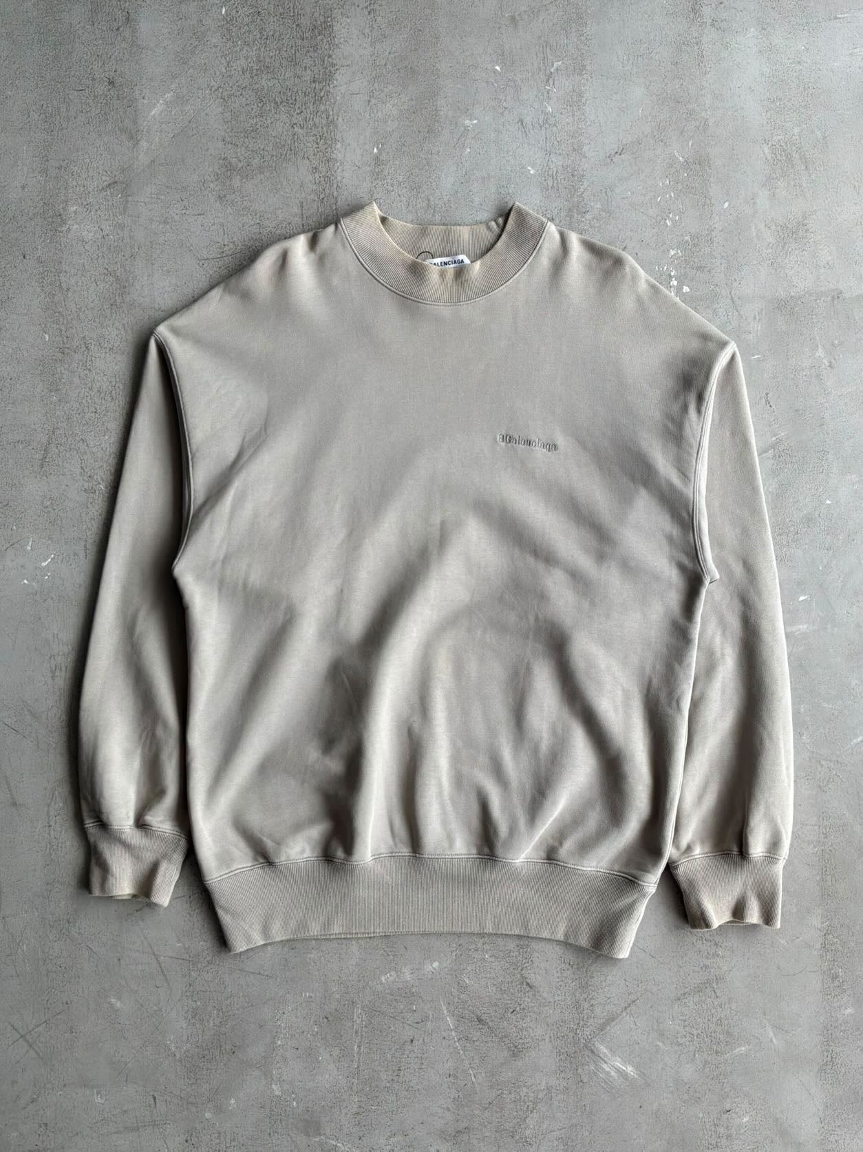 Balenciaga Chest Embroidered Logo Crewneck