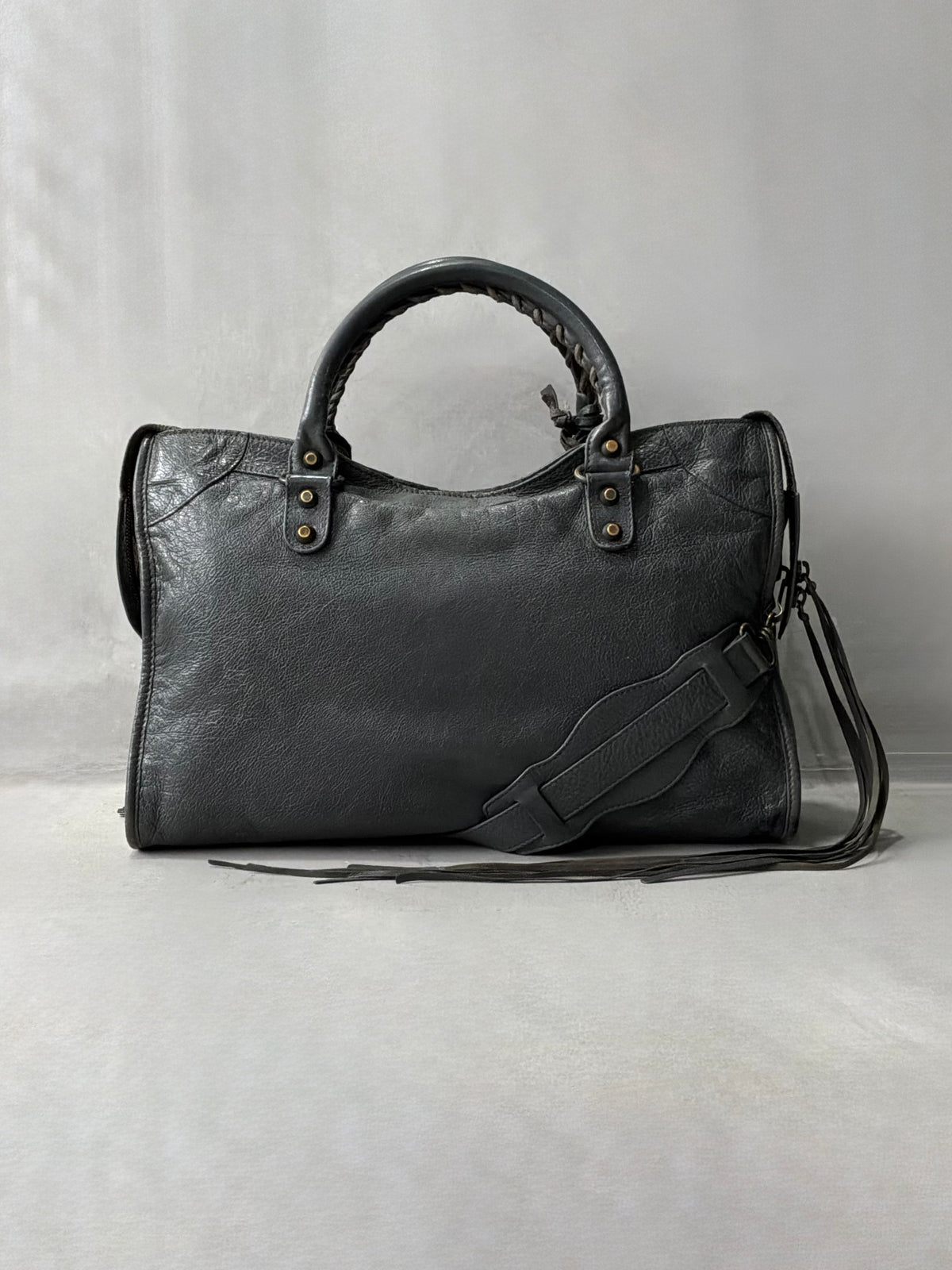 Balenciaga Classic City Gray on Brass Lambskin Bag