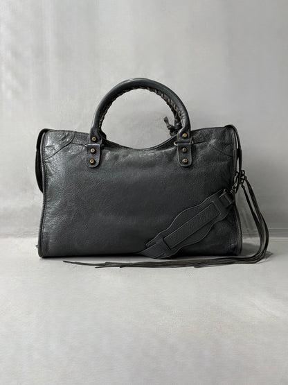 Balenciaga Classic City Gray on Brass Lambskin Bag
