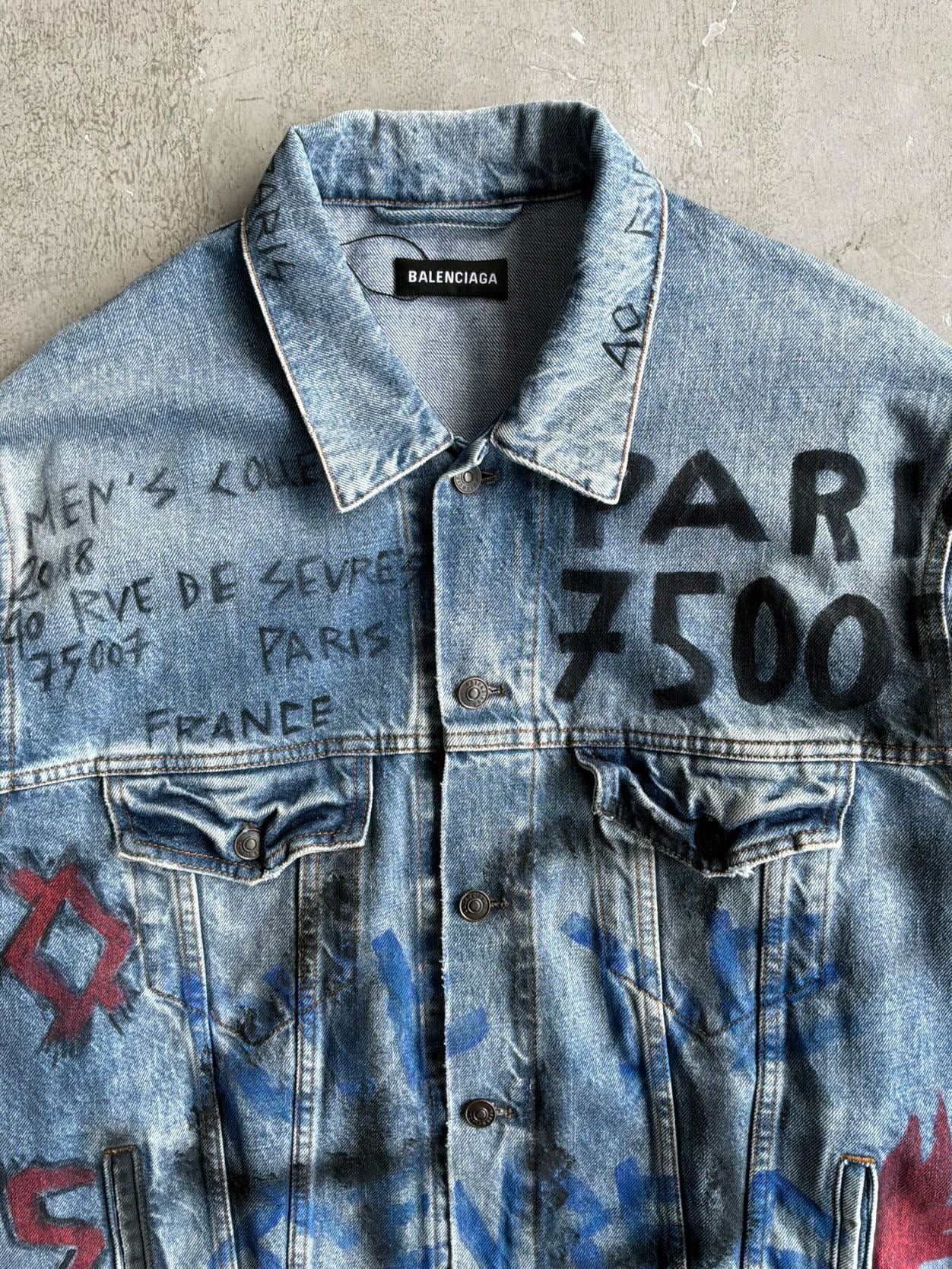 Balenciaga Graffiti Denim Jacket