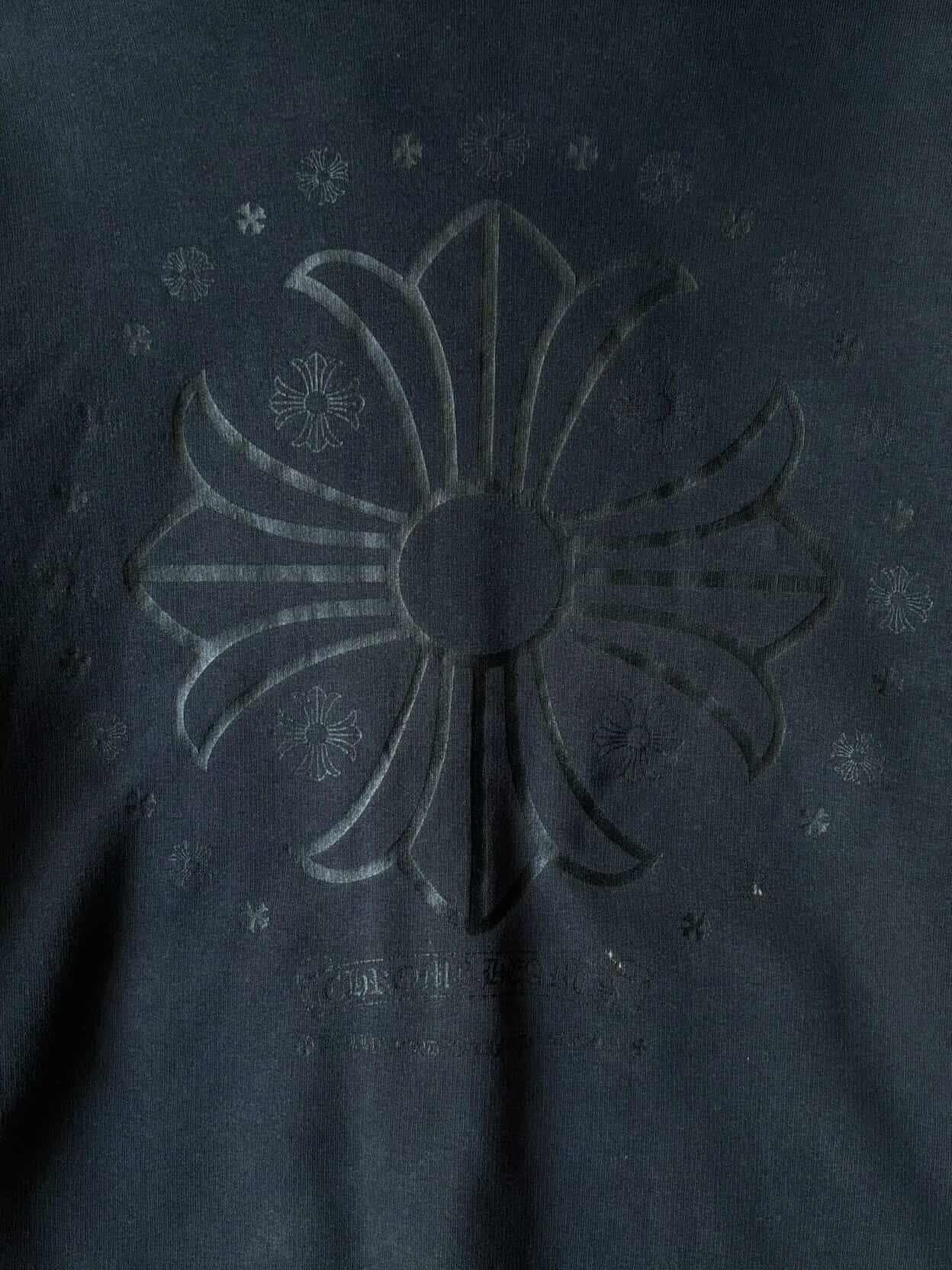 Vintage Chrome Hearts Tonal Cross Thermal Zip Hoodie
