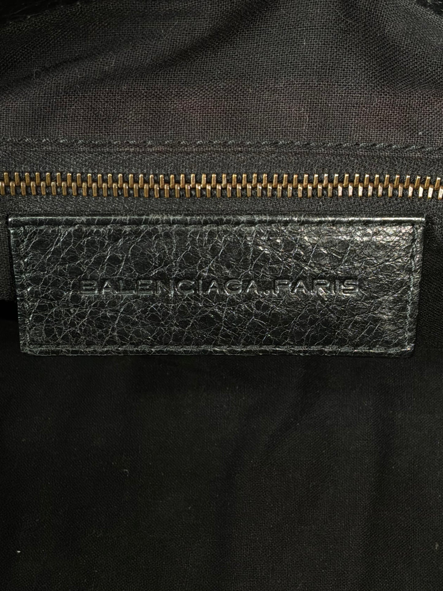 Balenciaga Part Time Black on Brass Lambskin Bag