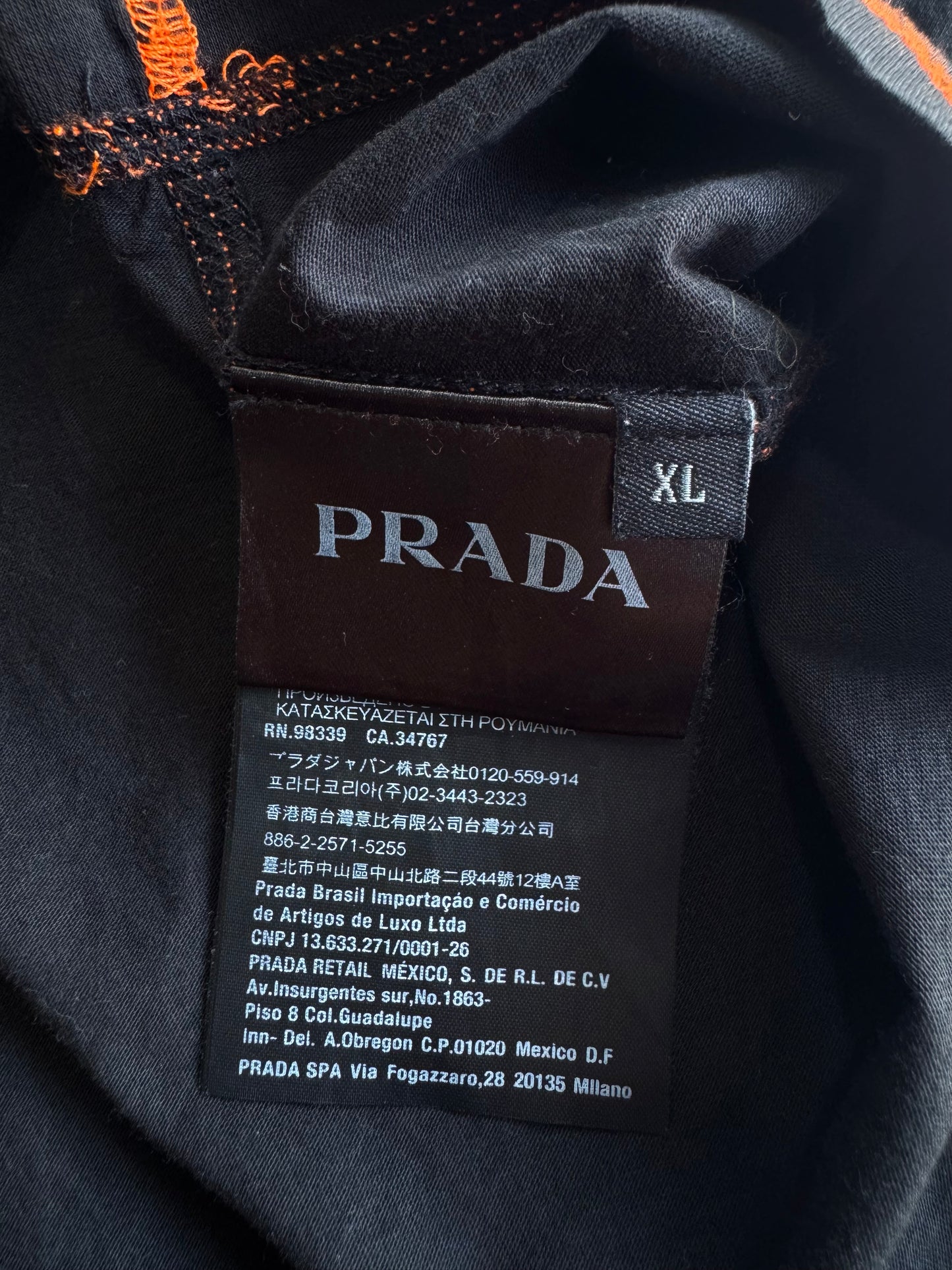 Prada Contrast Stitch Pocket Tee