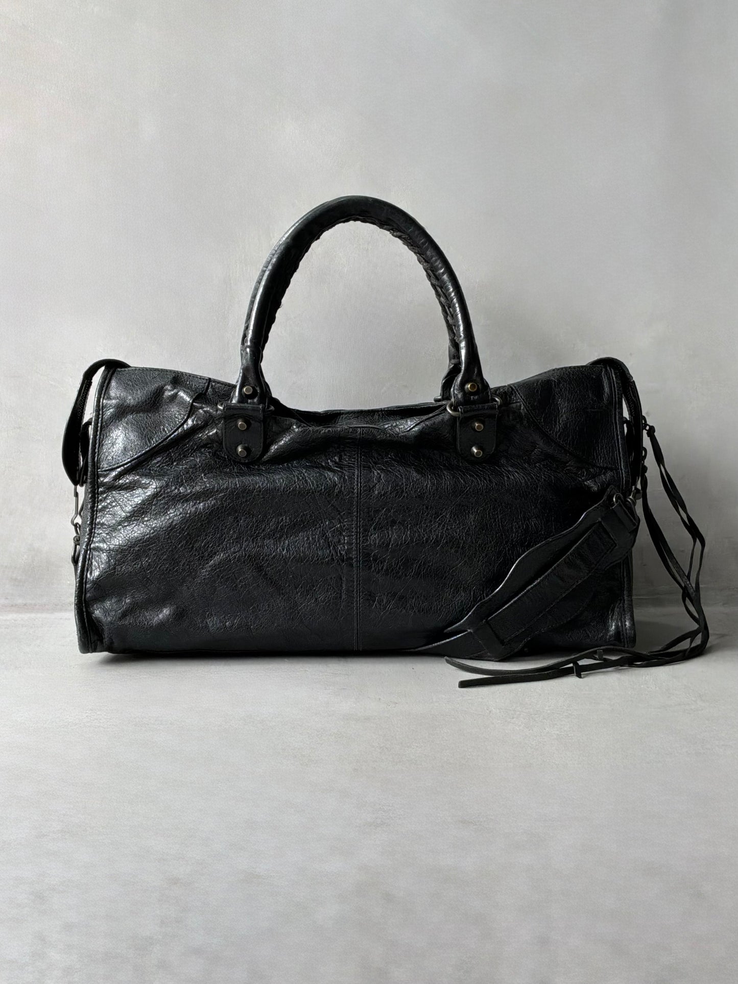 Balenciaga Part Time Black on Brass Lambskin Bag