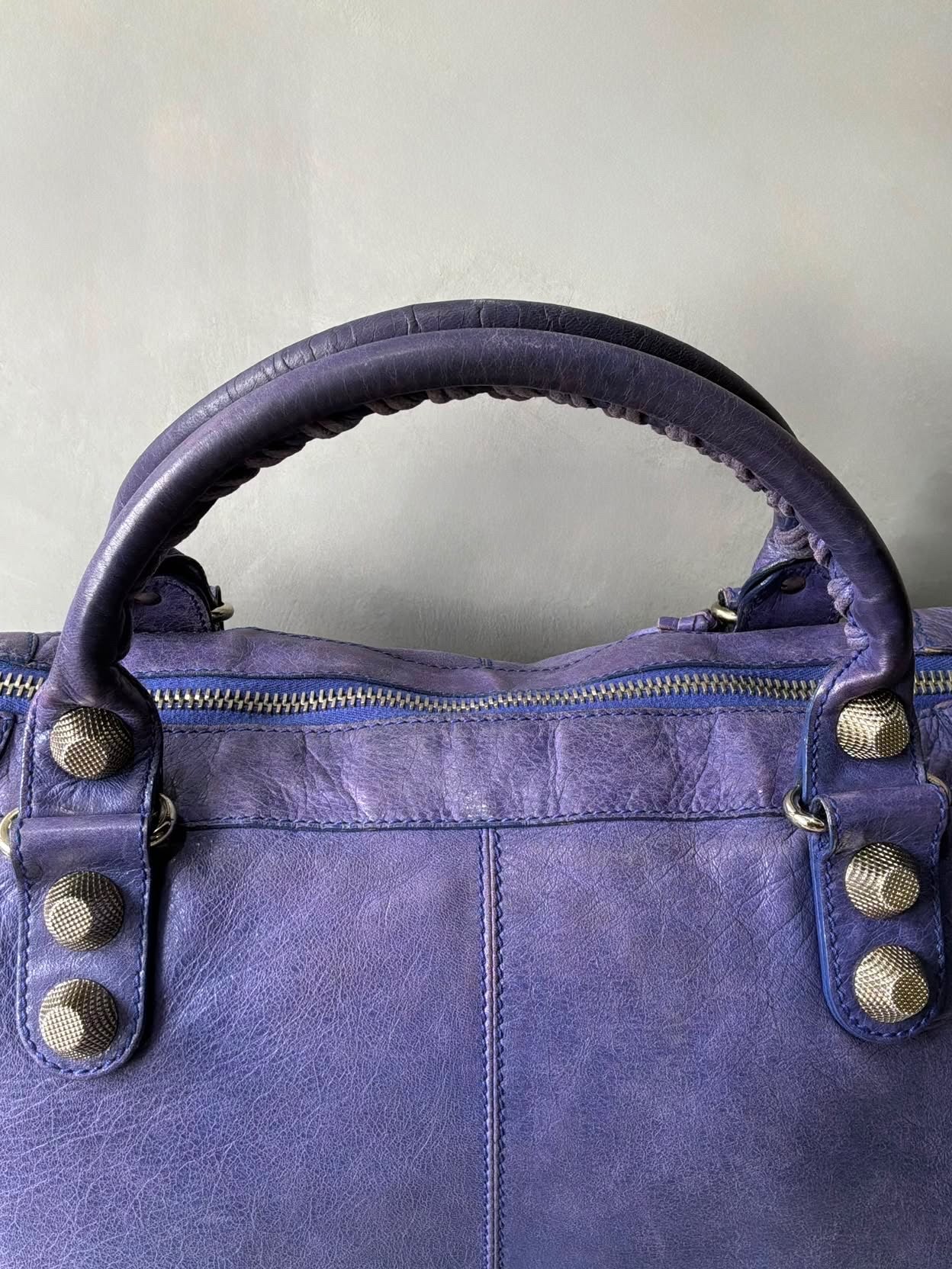 Balenciaga Work Giant 21 Purple Lambskin Bag