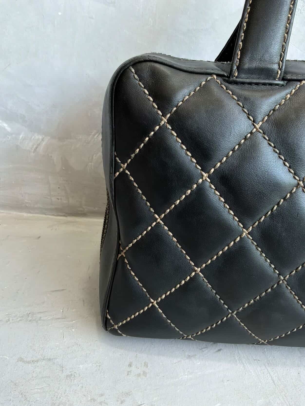 2002 Chanel Quilted Lambskin Boston Bag