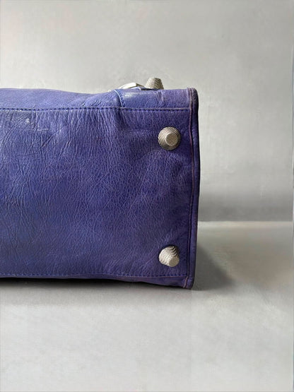 Balenciaga Work Giant 21 Purple Lambskin Bag