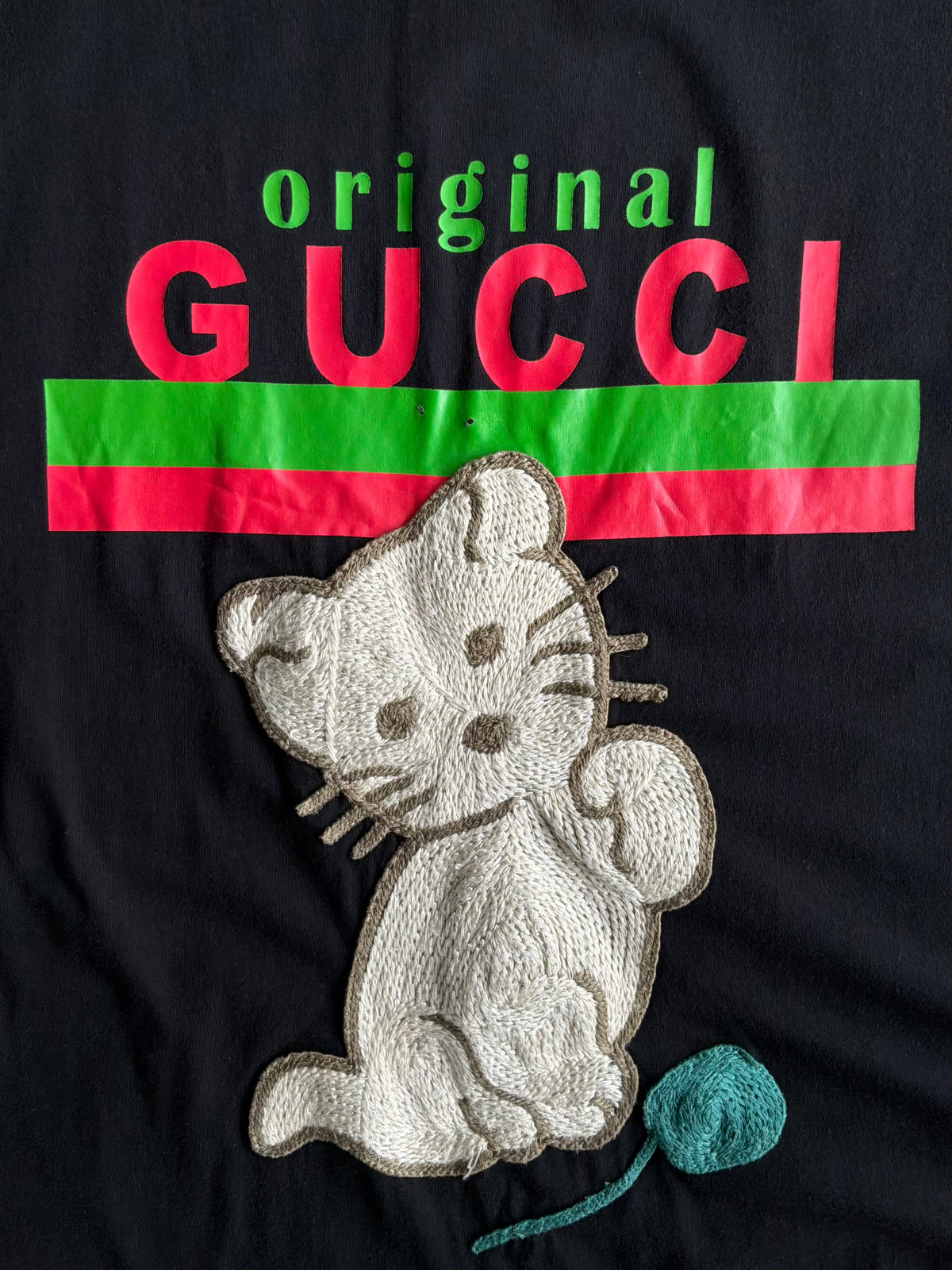 Gucci Cat Script Black Tee